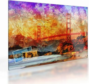 Tablou pe sticlă - Golden Gate, SanFrancisco, California (70x50 cm)