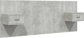 vidaXL Tăblie de pat cu dulapuri, gri beton, lemn prelucrat