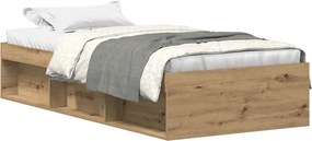 vidaXL Cadru de pat fără saltea Stejar Artisan 90x200cm Lemn prelucrat