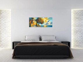 Tablou - Casă cu portocale I. (120x50 cm)