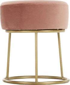Taburet, catifea Velvet roz/vopsea aurie, AYSU