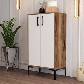 Comodă pentru pantofi Prag - Walnut, White