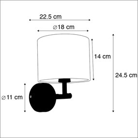 Lampa de perete clasică aurie cu abajur din catifea neagră - Combi