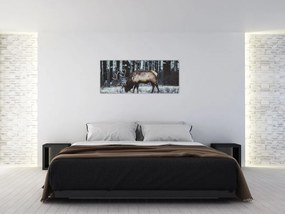 Tablou - cerbul iarna (120x50 cm)