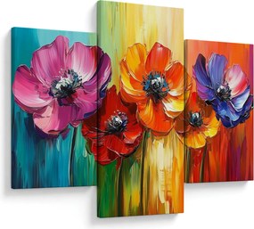 Tablou - Cinci flori colorate (90x60 cm)