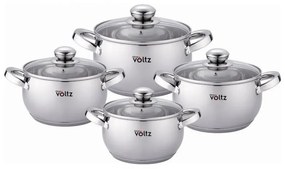 Set oale Oliver Voltz OV51210G8B, 8 piese, Fund multistrat, Inductie, Otel inoxidabil, Argintiu