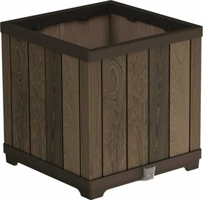 Ghiveci Keter Deco Square 45,5 x 45,5 x 45,5 cm, maro