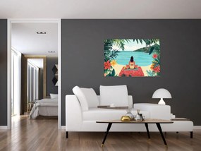 Tablou - Yoghiniță pe plajă (90x60 cm)