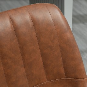 HOMCOM Set de 2 taburete de bar de stil vintage reglabil pivotant cu suport pentru picioare înveliș sintetic maro | Aosom Romania