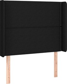 vidaXL Tăblie de pat cu aripioare, negru, 103x16x118/128 cm, textil