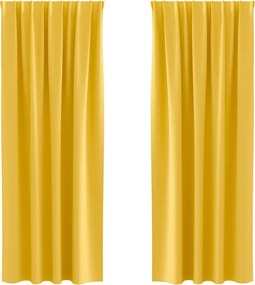 vidaXL Perdele Opaque cu Inel 2 pcs Galben muștar 260 x 140 cm