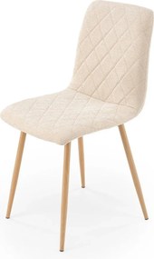 Scaun K525, bej/stejar, stofa/metal, 45x55x89 cm