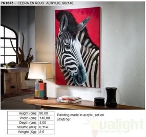 Tablou decorativ modern, dim.90x140cm, CEBRA EN ROJO 768375