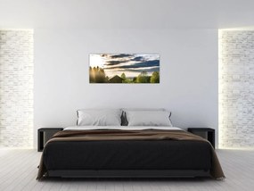 Tablou cabana în pădure (120x50 cm)