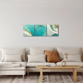 Tablou - Designul marmurei II. (cu ceas) (90x30 cm)