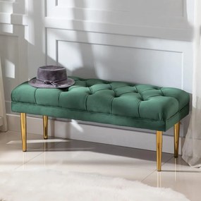 BAV4 - Bancuta, 108 cm, Divan, Canapea, fotoliu, sofa, bancheta, bancuta, banca living, dormitor, hol - Verde - Auriu