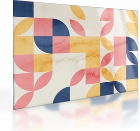 Tablou pe sticlă - Abstracție cu modele retro (70x50 cm)