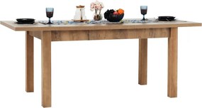 Masă extensibilă pentru dining, stejar lefkas închis, 160-203x90 cm, MONTANA STW