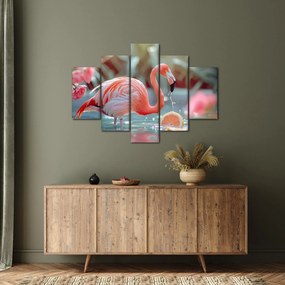 Tablou - Flamingo în iaz (150x105 cm)