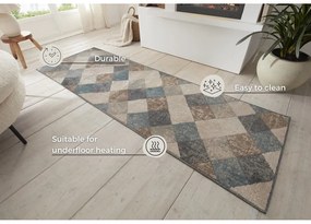 Covor tip traversă albastru/bej 80x200 cm Terrain – Hanse Home