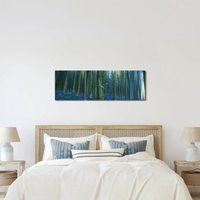 Tablou - Pădure albastră (cu ceas) (90x30 cm)