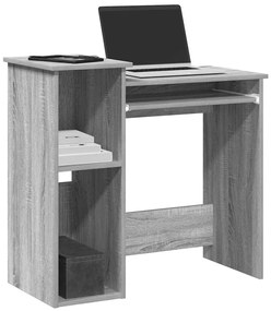 vidaXL Birou cu rafturi, gri sonoma, 84x40x78 cm, lemn compozit