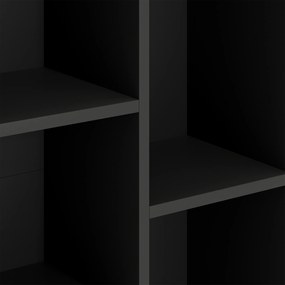 HOMCOM Bibliotecă raft de depozitare 2 niveluri cu 5 compartimente, pentru sufragerie dormitor birou, 50x24x80cm, negru | Aosom Romania