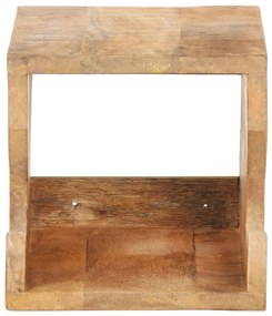 Suport bicicleta de perete, 35x25x25 cm, lemn masiv mango brut 1, Lemn masiv de mango nefinisat