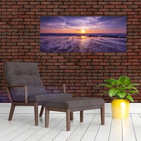 Tabloul cu plaja - apus de soare (120x50 cm)