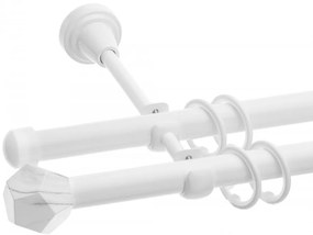 Galerie dubla Diamond alb lucios 19mm/19mm (Alege marime: 120 cm)
