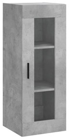 828928 vidaXL Dulap montat pe perete, gri beton, 34,5x34x90 cm