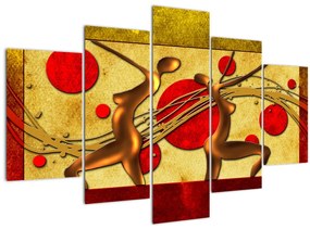 Tablou abstract cu două femei (150x105 cm)