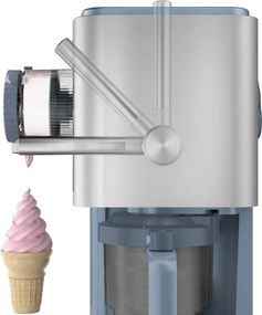 Mașină de înghețată 13-în-1 Ninja CREAMi Scoop & Swirl™ NC702EU, 800 W, 13 programe, manetă cu 3 poziții pentru cornetele de înghețată, CreamiFit, Creamify, 2 cupe de 473 ml, Personalizare, Albastru/Gri