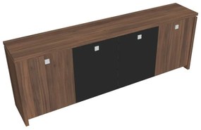Dulap mic Verno 248 x 46 x 90 cm, uși combinate, nuc / negru