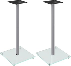 vidaXL Suporturi pentru difuzoare 2 buc, sticlă securizată, 1 stâlp