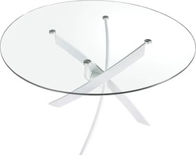 Masa rotunda design modern Veola alb, 120cm