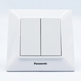 Intrerupator dublu, 10A, IP20, Alb, Panasonic Arkedia Slim