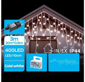 Brilagi - Ghirlandă LED de exterior pentru Crăciun 400xLED/8 funcții 23x0,6m IP44 alb rece