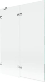 Mexen Lunar paravan cadă 2-panouri, stânga 130 x 150 cm, transparent, crom - 897-130-100-01-00-L
