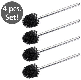 Perii de WC argintiu-lucios 4 buc. din oțel inoxidabil Ø8cm – Wenko