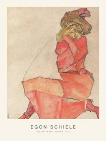 Reproducere The Lady in Red (Special Edition Female Portrait) - Egon Schiele