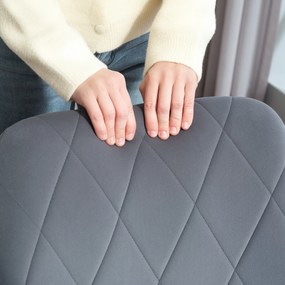 HOMCOM Fotoliu de accent in design retro imitatie catifea 58 cm x 60,5 cm x 79 cm otel gri | Aosom Romania