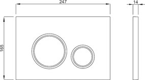Clapeta de actionare 247x165x14 mm, crom lucios, Schwab Vela