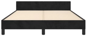 Cadru de pat cu tablie, negru, 140x200 cm, catifea Negru, 140 x 200 cm, Design cu nasturi