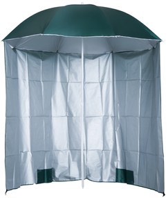 Outsunny Umbrelă de Plajă și Grădină cu Perdea Parasolară, Poliester și Metal, Φ220cm, Verde Închis | Aosom Romania