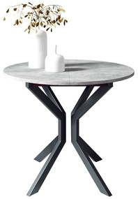 Masă sufragerie extensibilă 90 cm Kertare M 90 (Gri Marmură + Negru) (pentru 2-4 persoane). 1105353