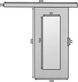 Ușă glisantă NELA montată pe perete – 106x205 cm – Cașmir