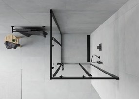Mexen Rio cabina de duș pătrată 70 x 70 cm, transparentă, neagră - 860-070-070-70-00