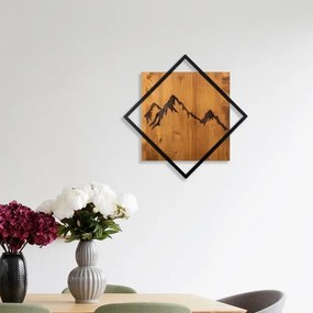 Decorațiune de perete 54x54 cm lemn/metal munți