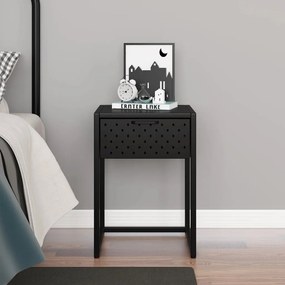 335886 vidaXL Noptieră, negru, 38x35x54 cm, oțel